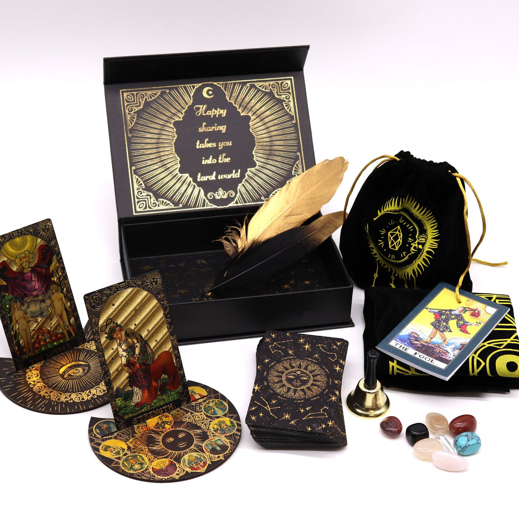 Tarocchi con lamine d'oro - "Che la magia abbia inizio" - Set regalo