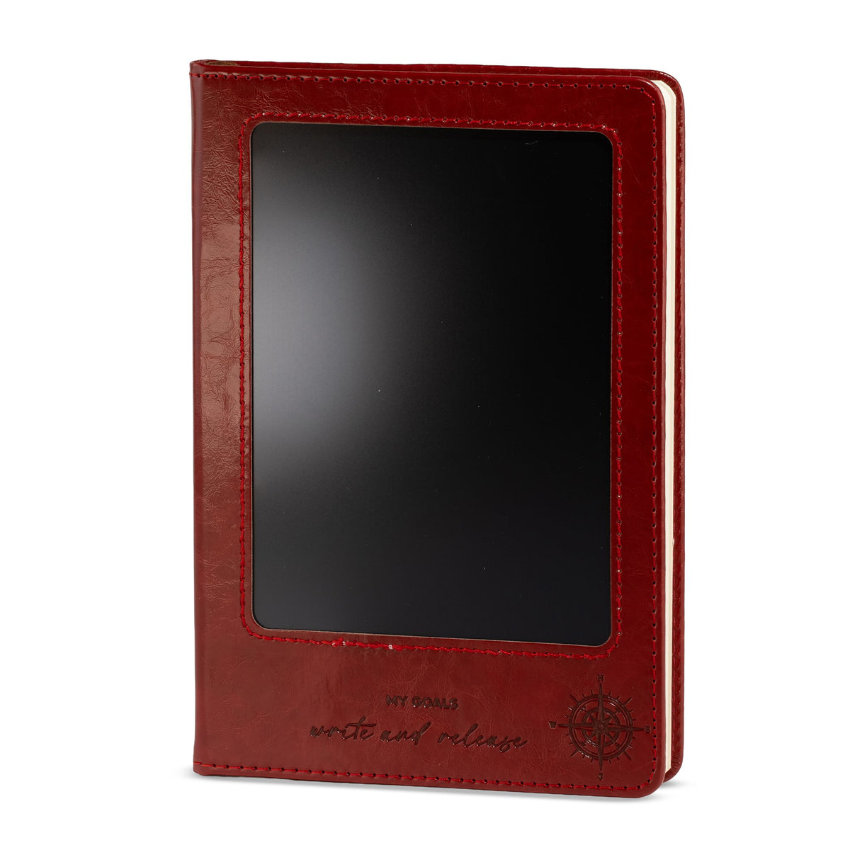 Taccuino per le intenzioni formato A5 - Schermo LCD cancellabile - Effetto pelle rossa - 160 pagine