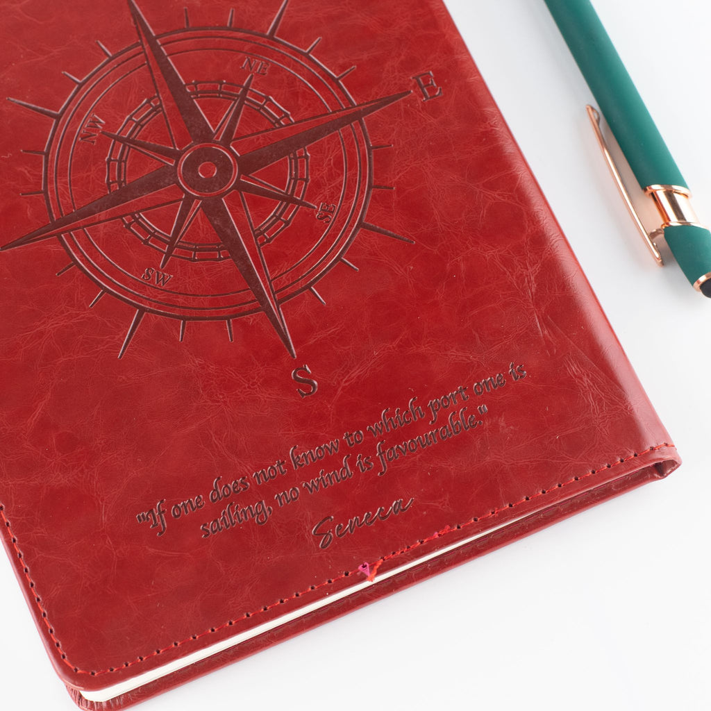 Taccuino per le intenzioni formato A5 - Schermo LCD cancellabile - Effetto pelle rossa - 160 pagine