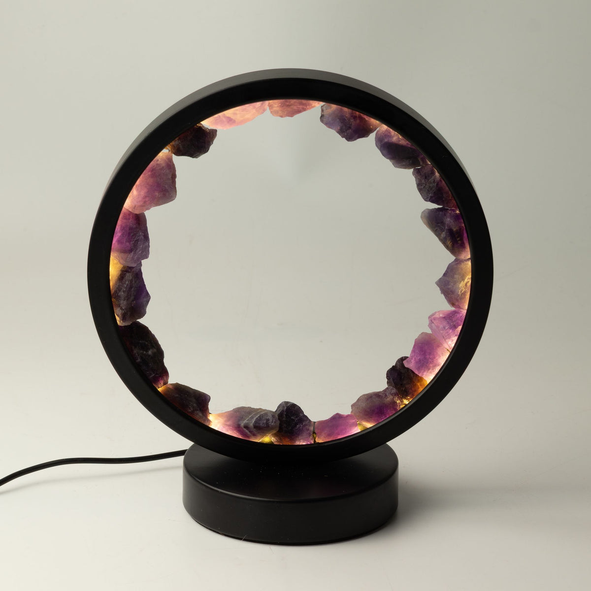 Lampada con alone di pietre preziose - Spirito Zen - Ametista