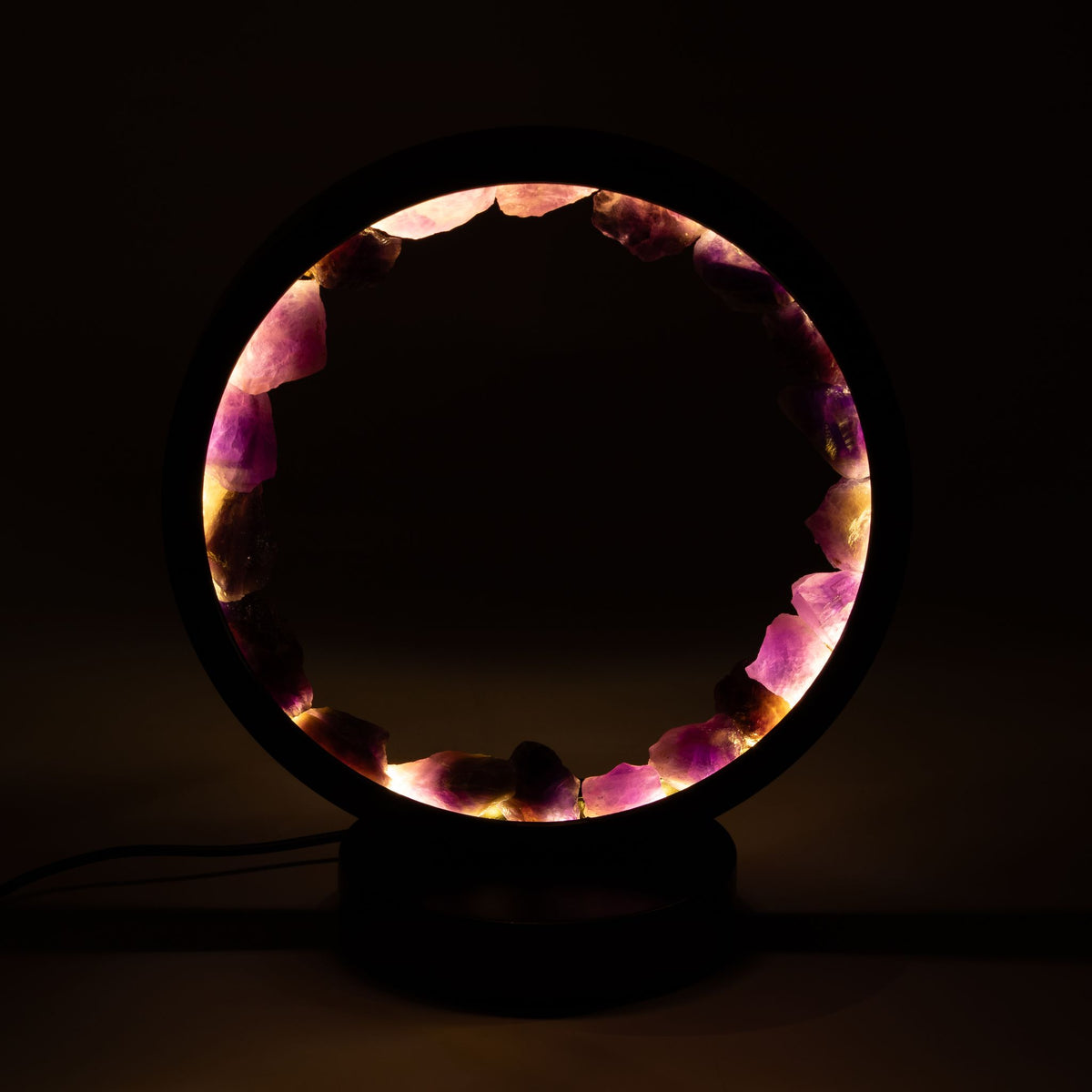 Lampada con alone di pietre preziose - Spirito Zen - Ametista