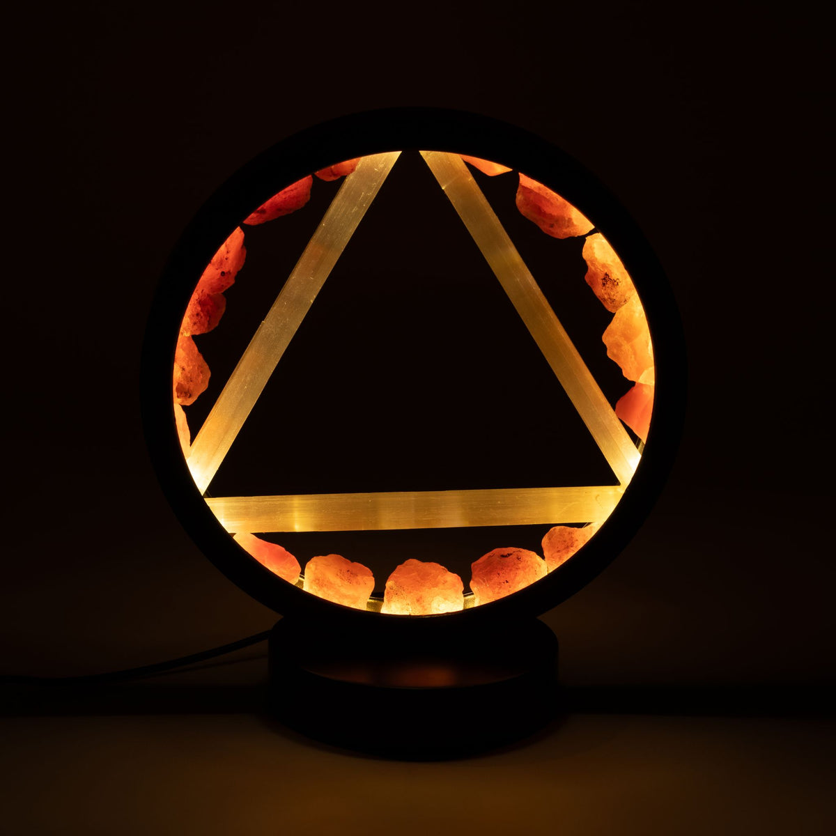 Lampada Halo con pietre dure - Fuoco - Corniola e Selenite