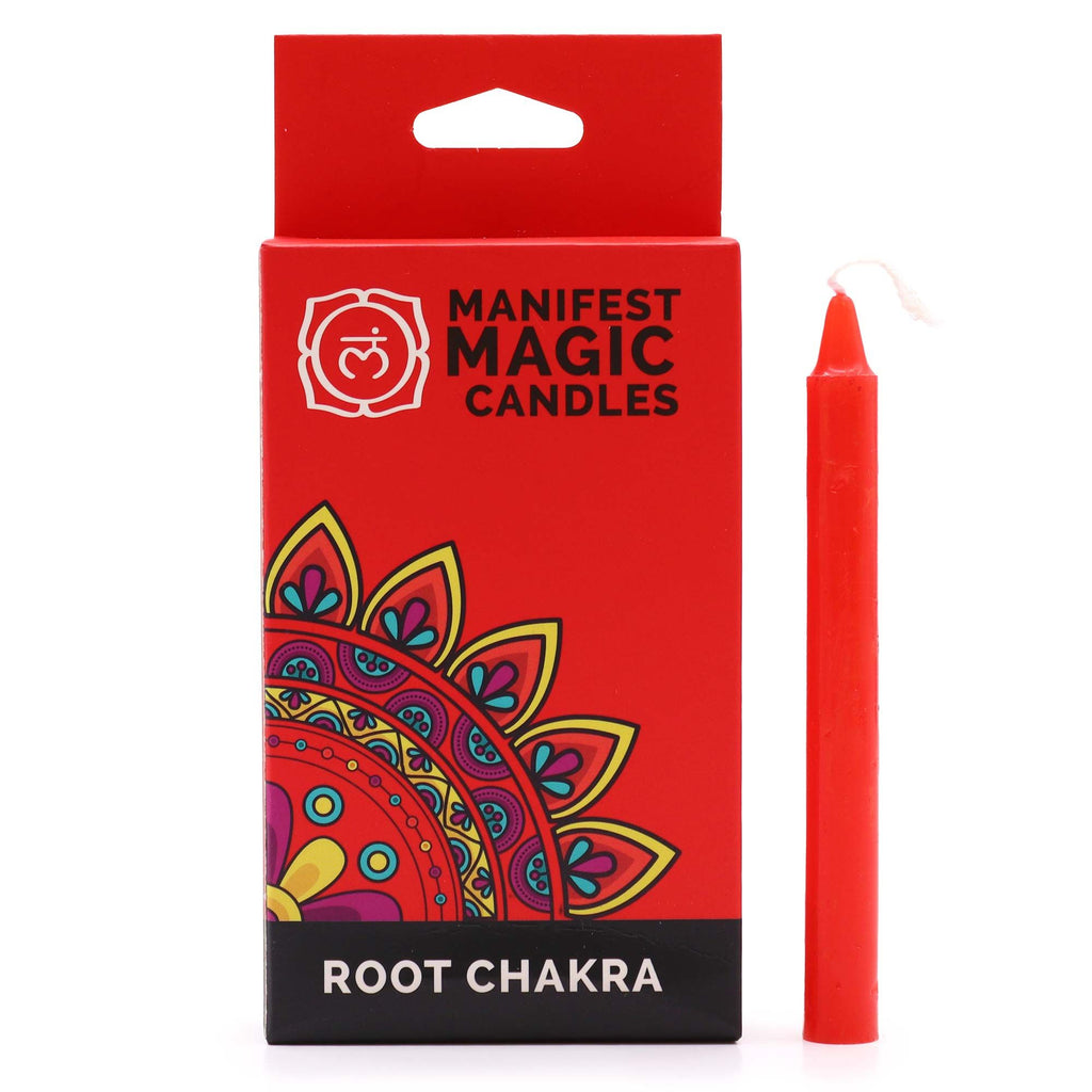 Candele "Manifest Magic" (confezione da 12) - Rosse - Chakra della radice