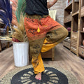Pantaloni da yoga e da festival - Stampa himalayana "High Cross" su fondo arancione