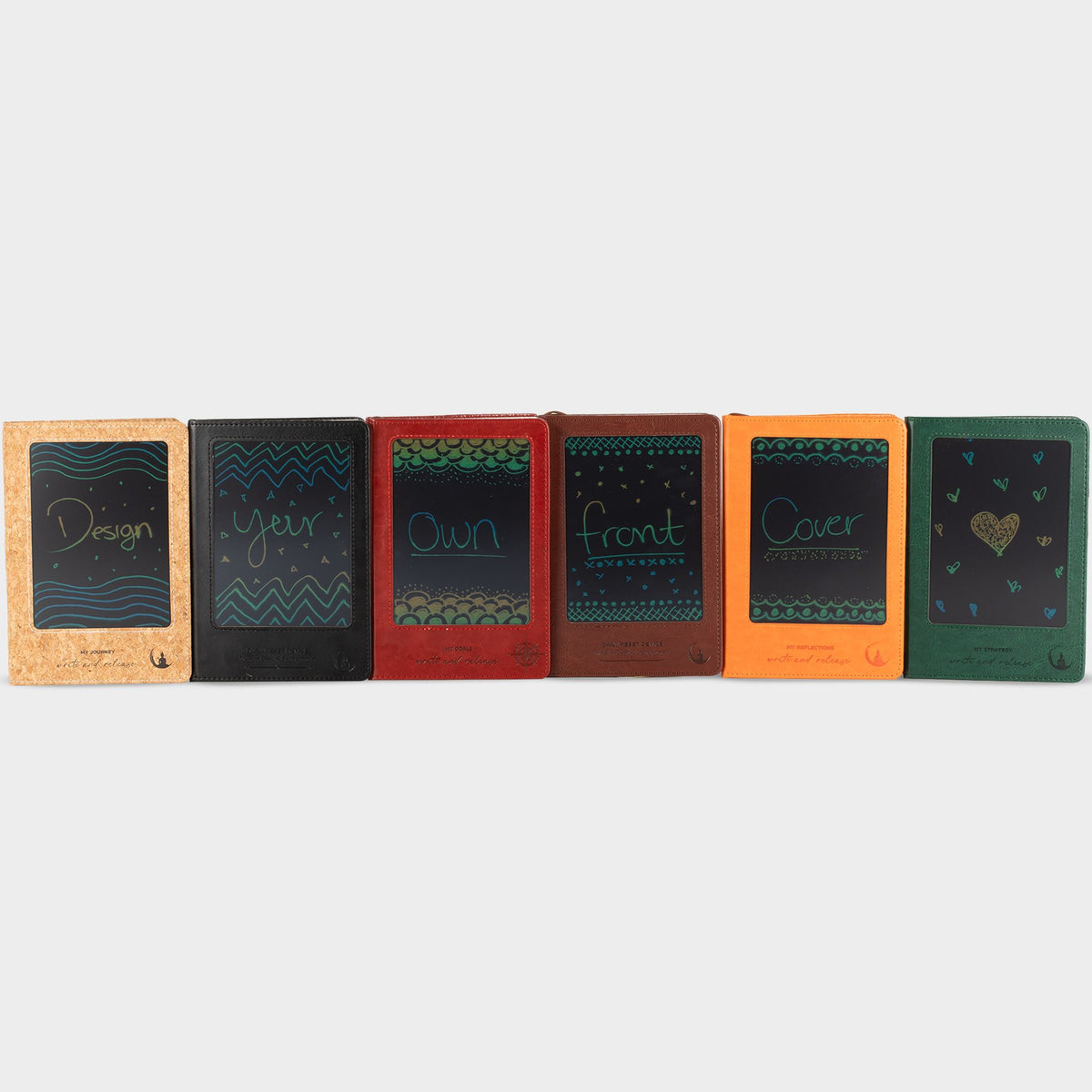 Taccuino per le intenzioni formato A5 - Schermo LCD cancellabile - Effetto pelle rossa - 160 pagine