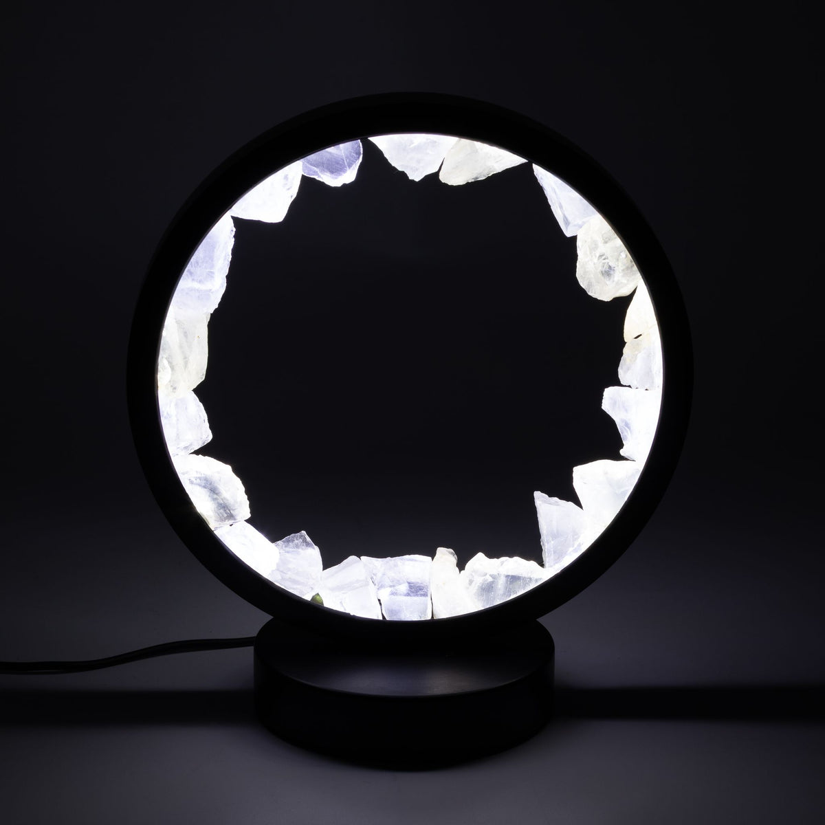 Lampada con alone di pietre preziose - Mente Zen - Quarzo ialino