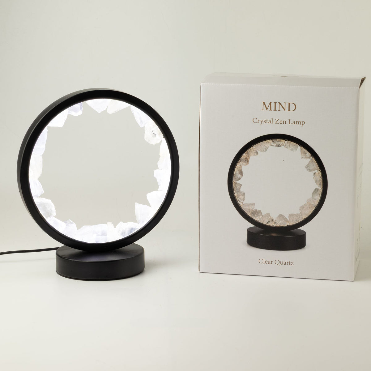 Lampada con alone di pietre preziose - Mente Zen - Quarzo ialino