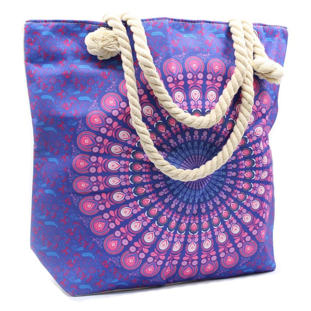 Borsa Mandela con manico a corda - Viola Blu