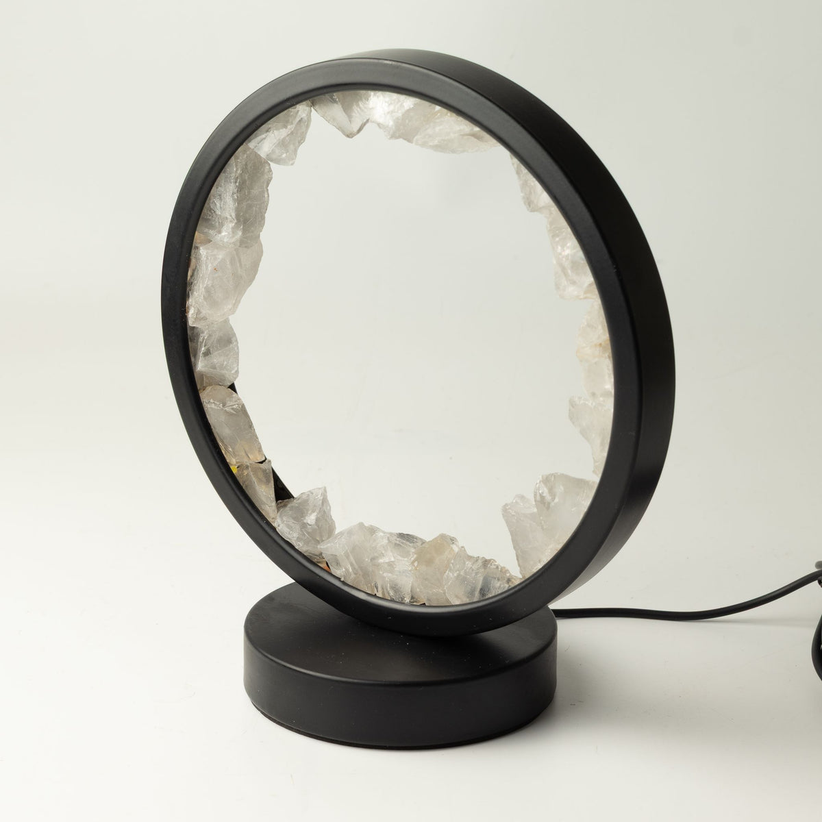 Lampada con alone di pietre preziose - Mente Zen - Quarzo ialino
