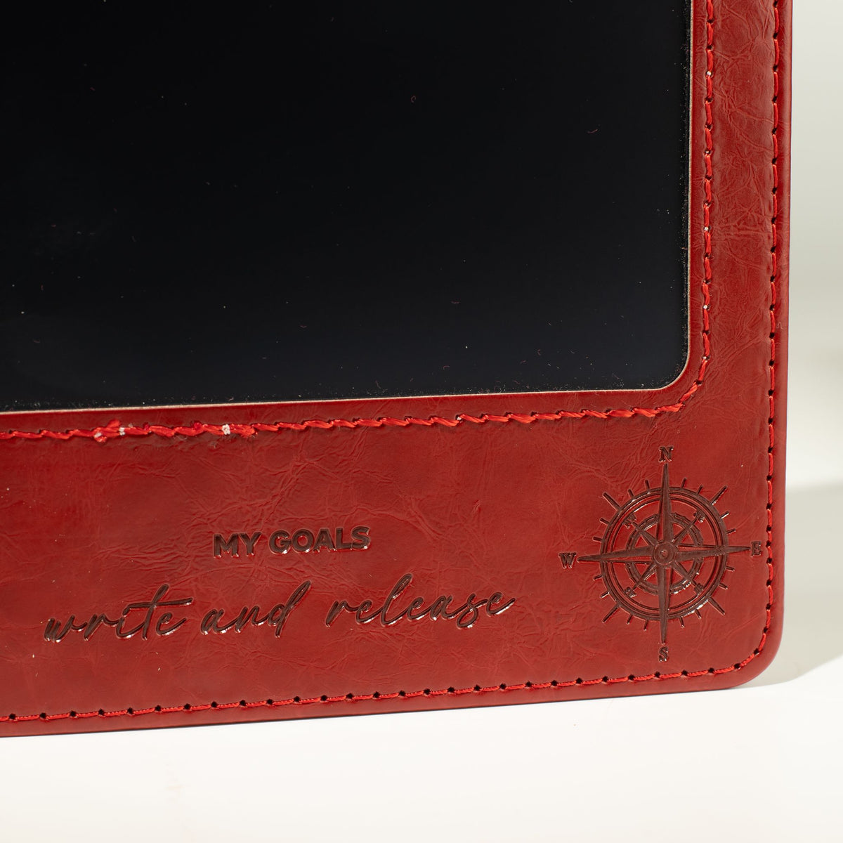 Taccuino per le intenzioni formato A5 - Schermo LCD cancellabile - Effetto pelle rossa - 160 pagine