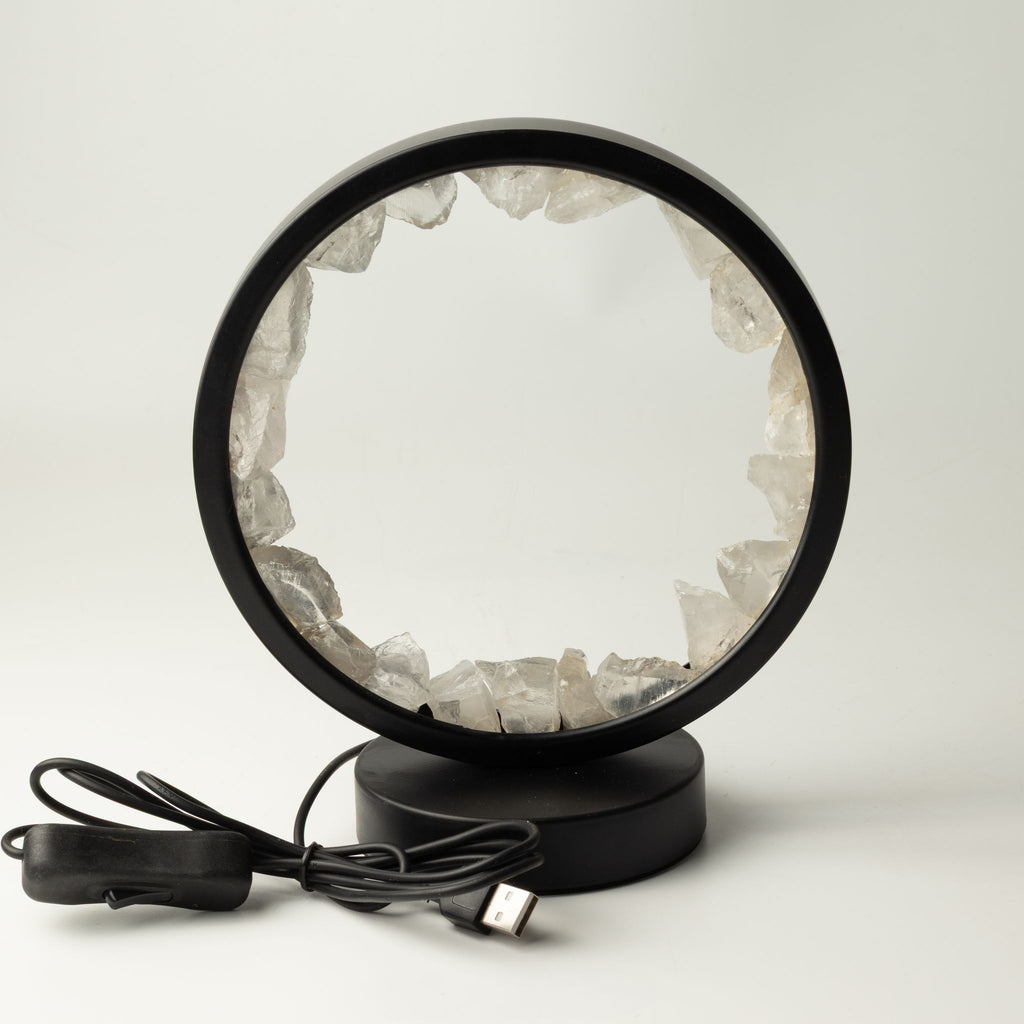 Lampada con alone di pietre preziose - Mente Zen - Quarzo ialino