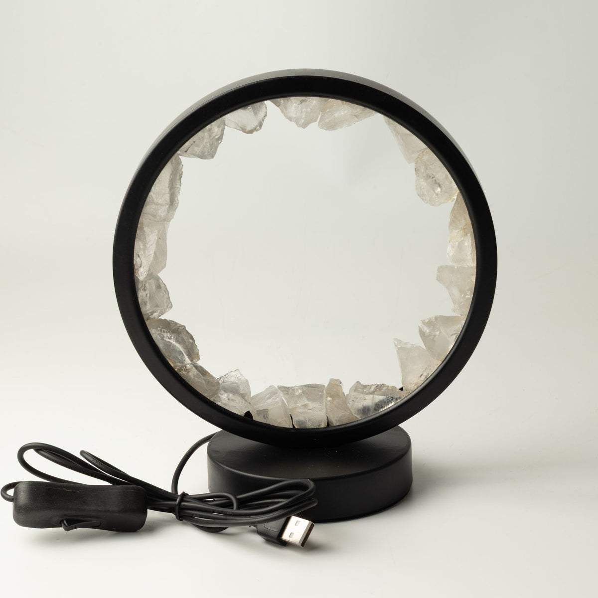 Lampada con alone di pietre preziose - Mente Zen - Quarzo ialino
