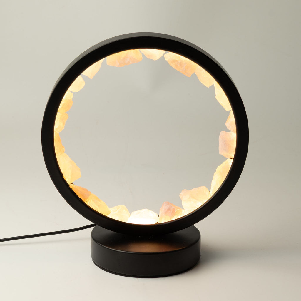 Lampada Halo con pietra preziosa - Corpo Zen - Quarzo rosa