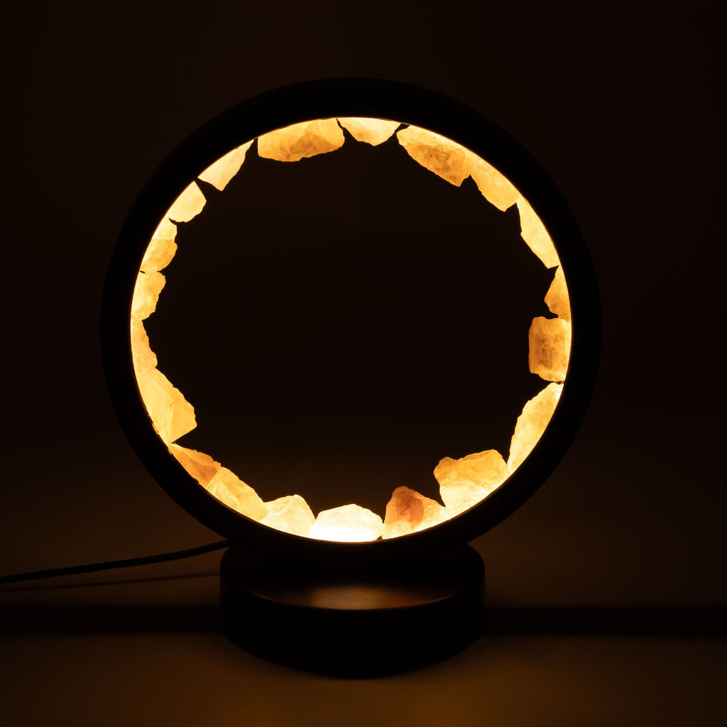 Lampada Halo con pietra preziosa - Corpo Zen - Quarzo rosa