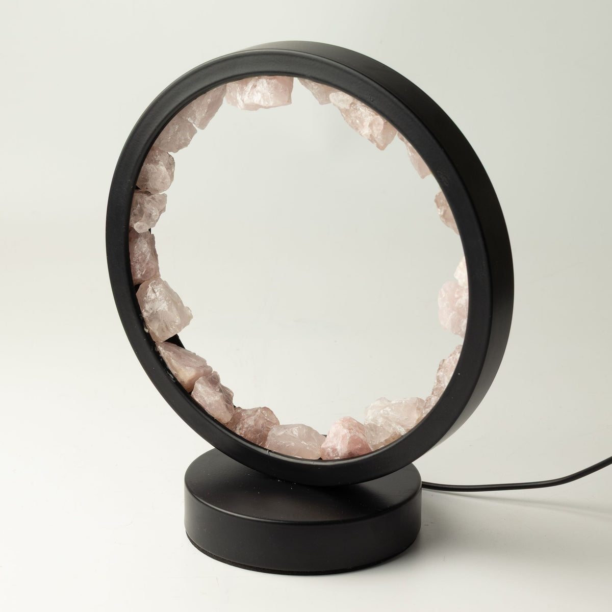 Lampada Halo con pietra preziosa - Corpo Zen - Quarzo rosa