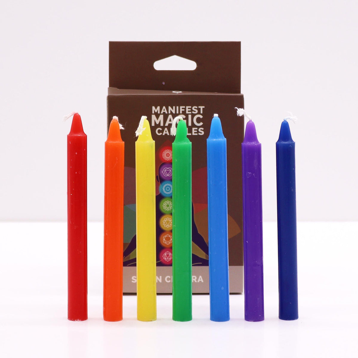 Candele per la manifestazione dei sette chakra (confezione da 7)