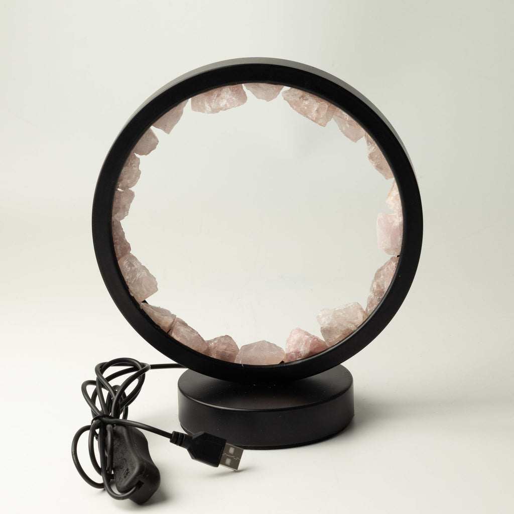 Lampada Halo con pietra preziosa - Corpo Zen - Quarzo rosa
