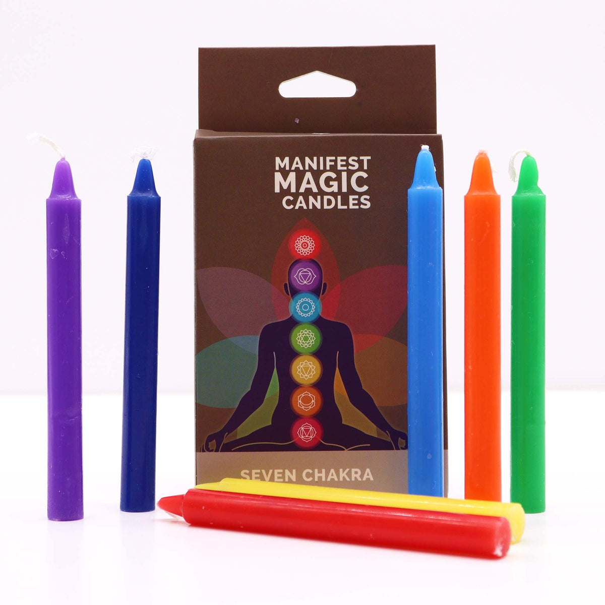 Candele per la manifestazione dei sette chakra (confezione da 7)