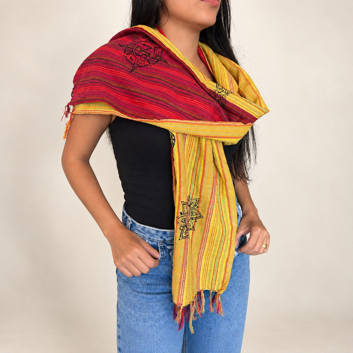 Nomad Sari - Sciarpa portafortuna da viaggio - 170x50 cm - Saluto da Kathmandu